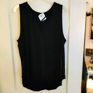 New black tank top with Criss cross chest